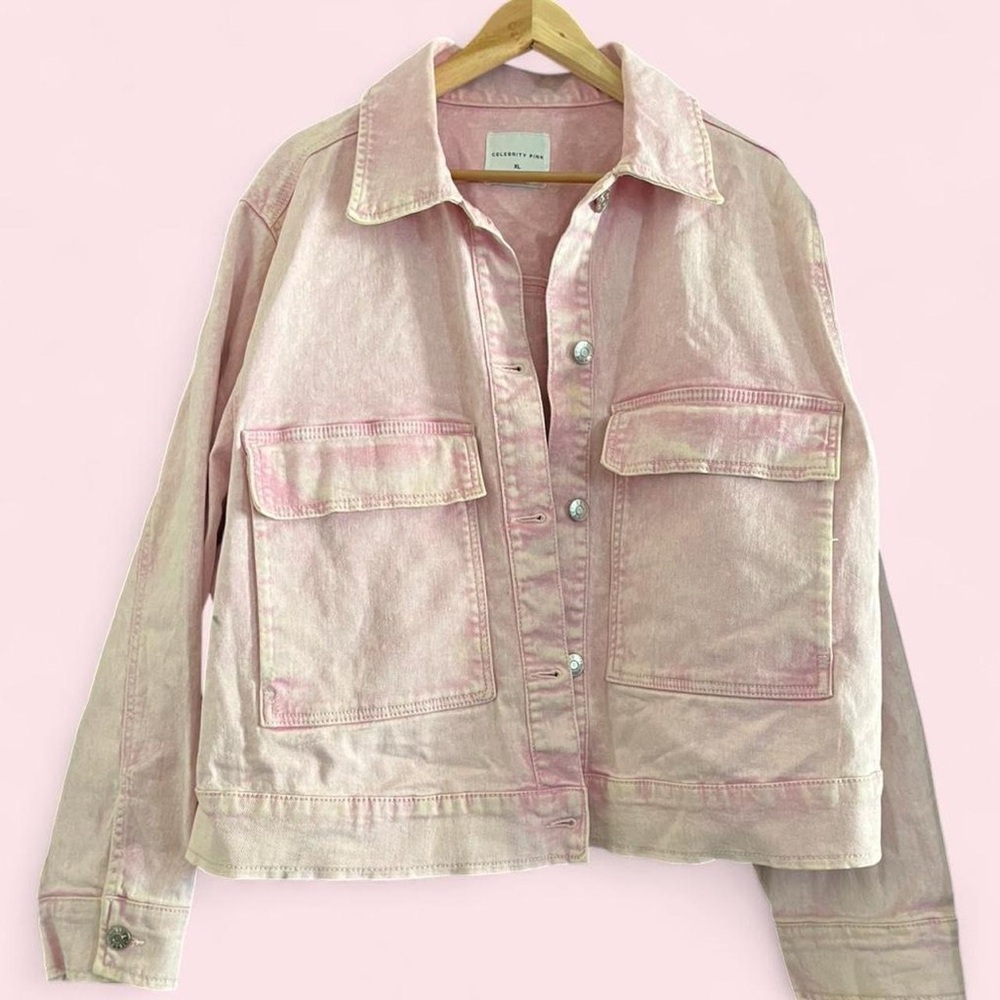 Light Pink Denim Jacket Celebrity Pink
